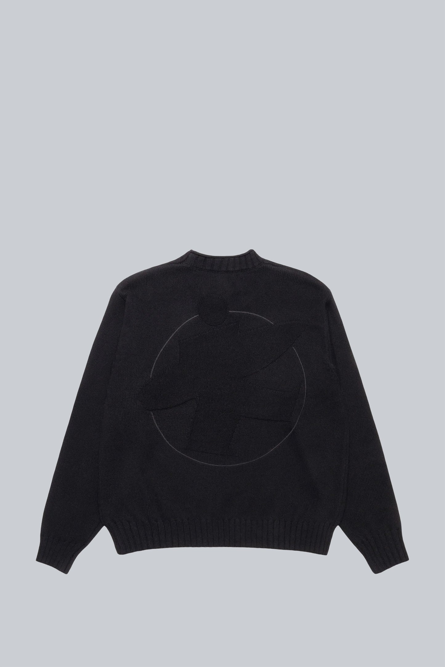 STUSSY TONAL SURFMAN MOCK NECK SWEATER BLACK