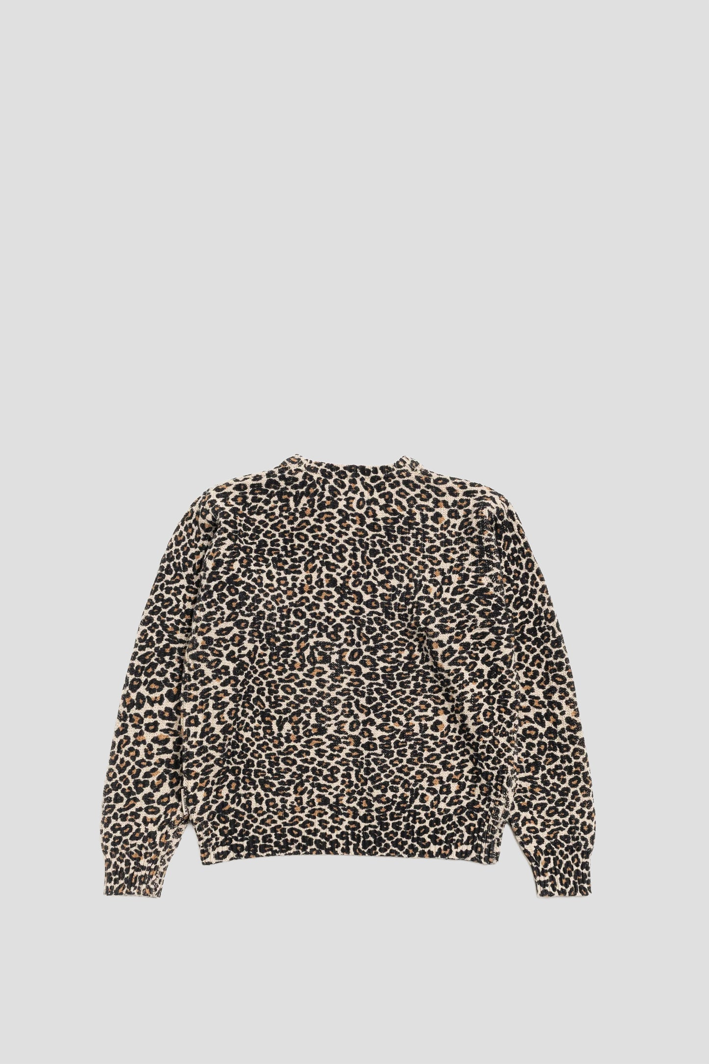 STUSSY LEOPARD COTTON LINEN SWEATER