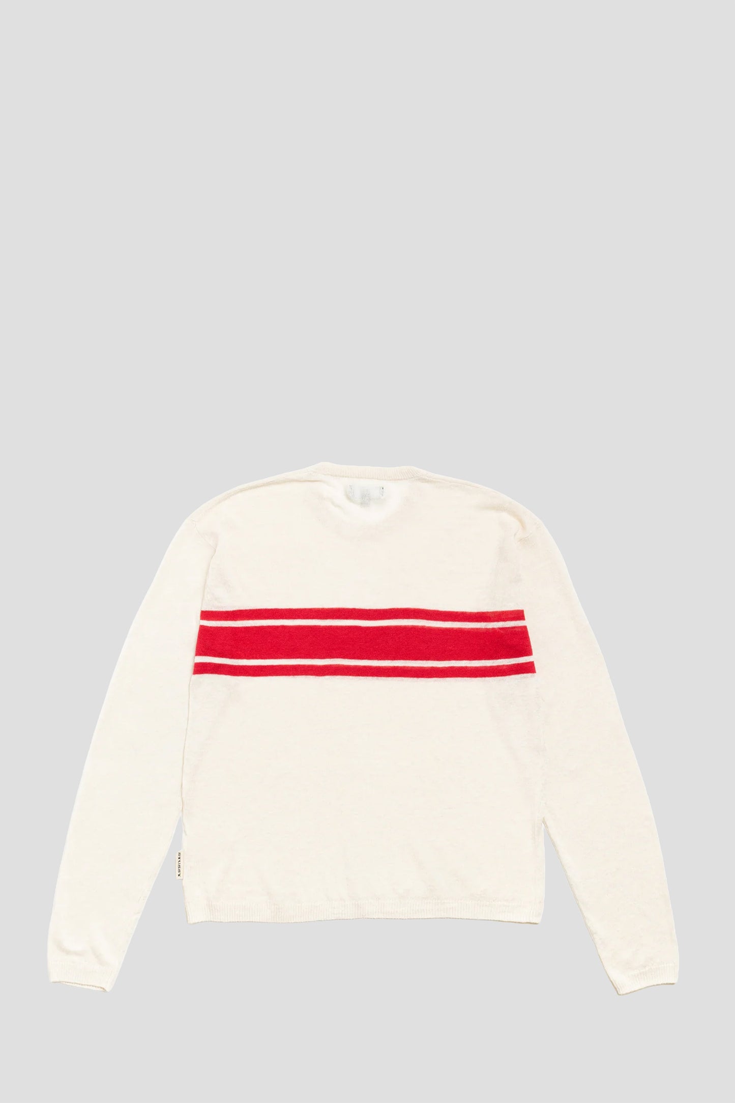 STUSSY STRIPED LONG SLEEVE SWEATER BONE