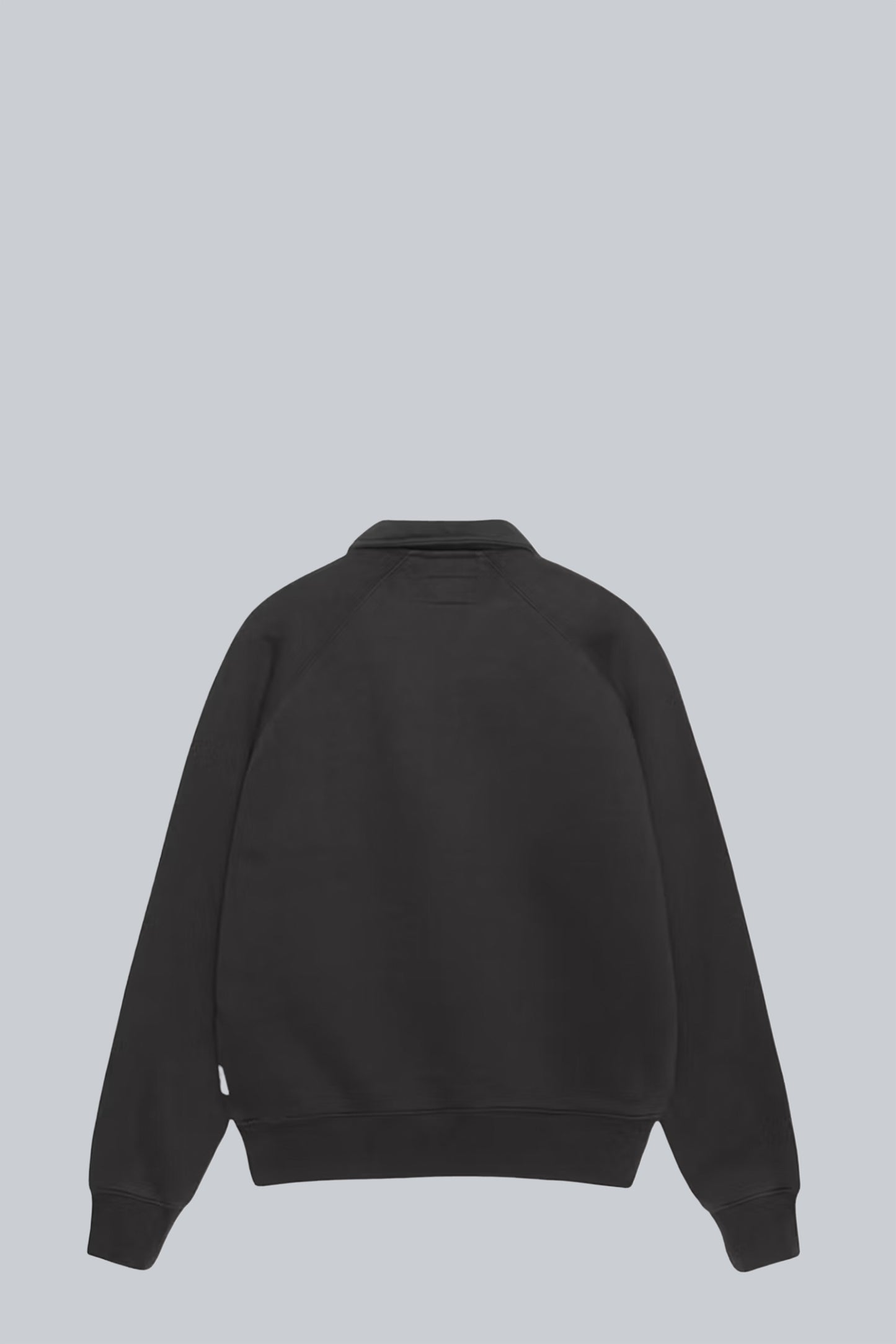 STUSSY RAGLAN RELAXED HALF ZIP SWEATSHIRT WASHED BLACK