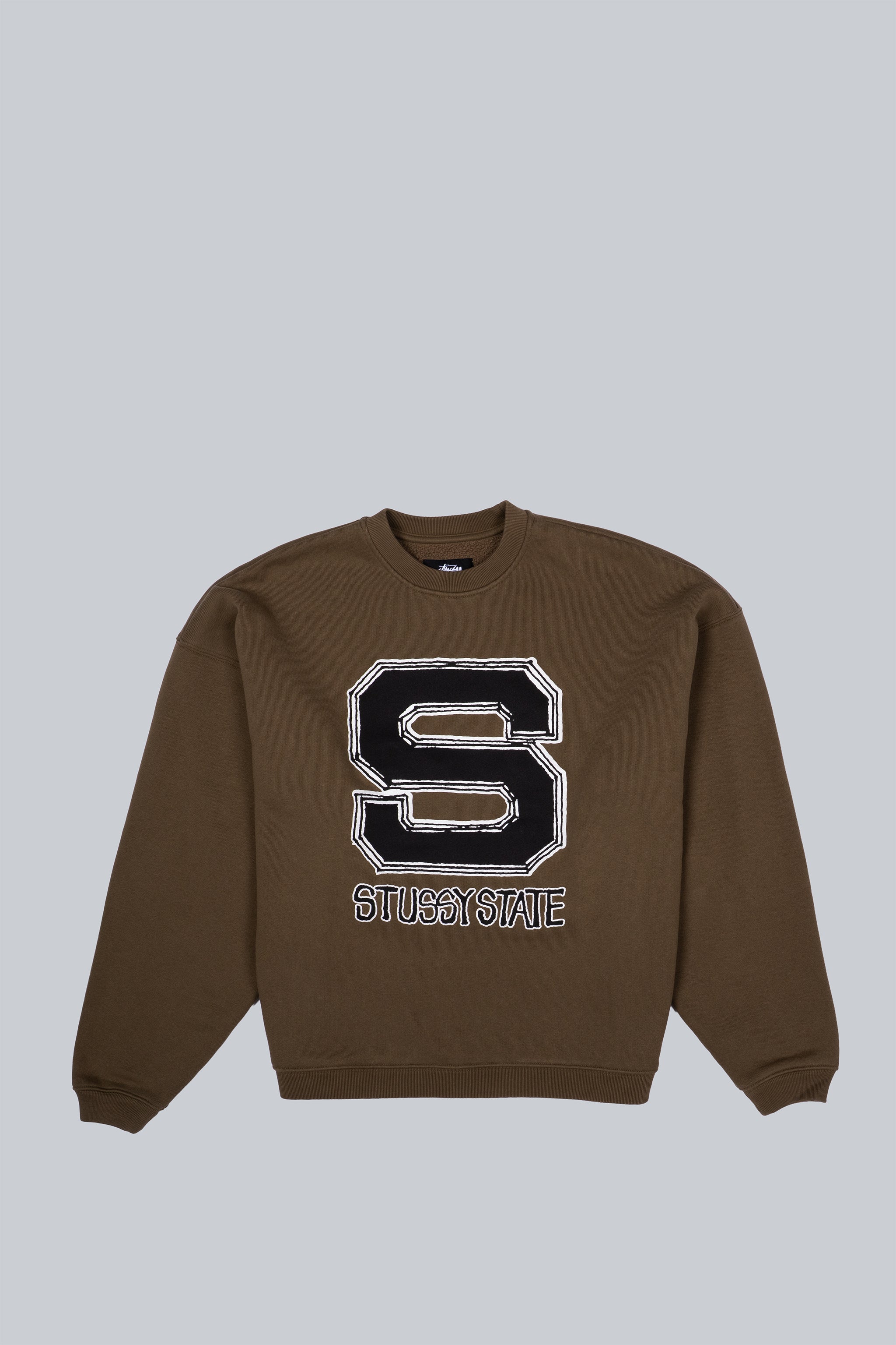 STUSSY STATE CREWNECK SWEATSHIRT OLIVE – BLENDS
