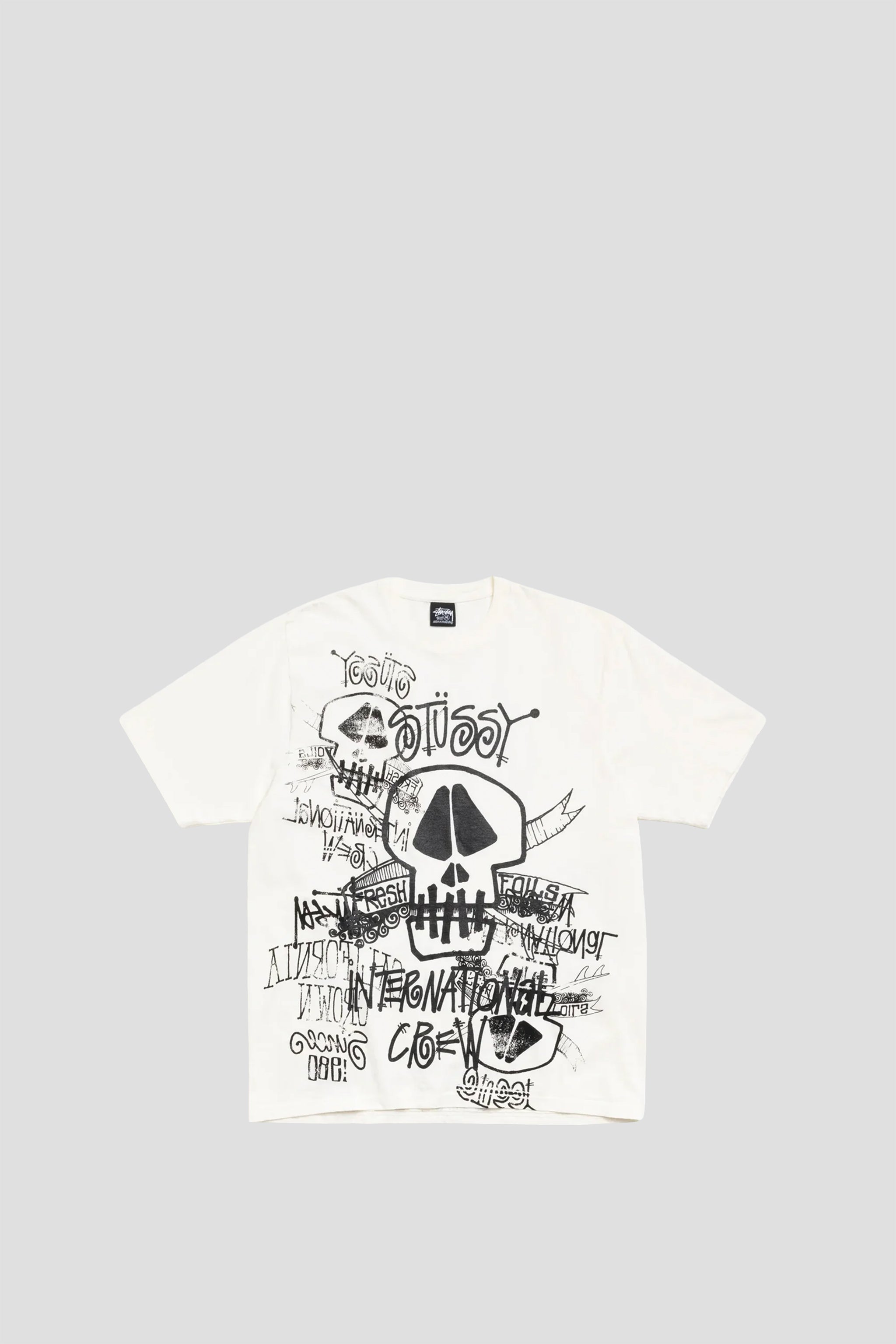 STUSSY SKULLS PIG. DYED TEE NATURAL – BLENDS