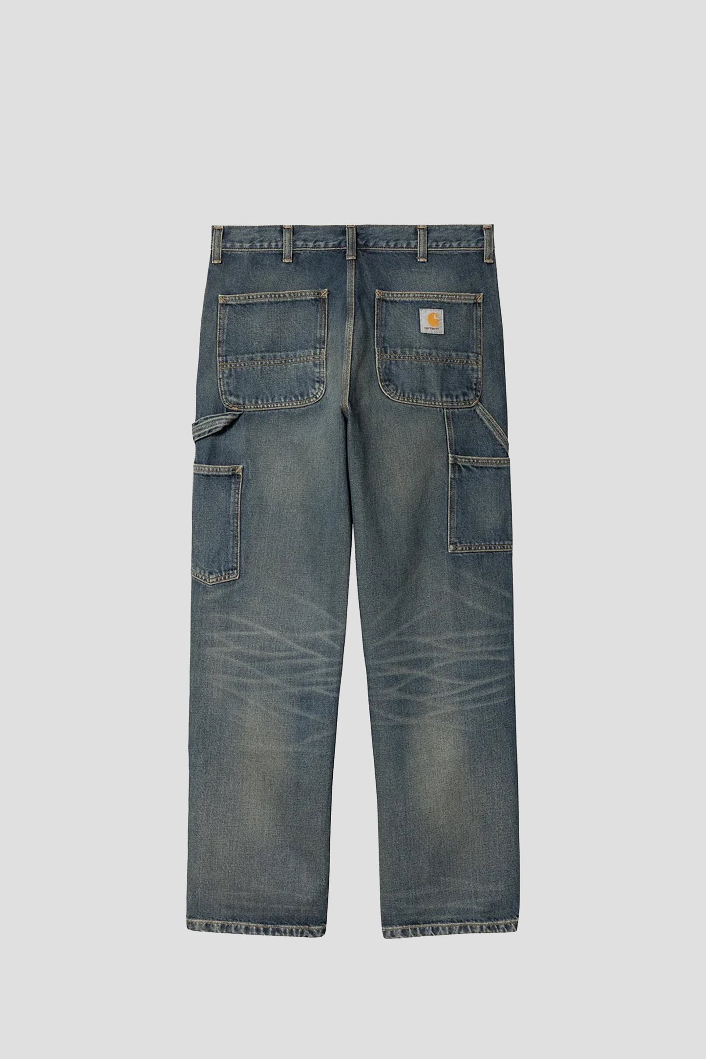 CARHARTT WIP DOUBLE KNEE PANT DENIM BLUE USED WASH