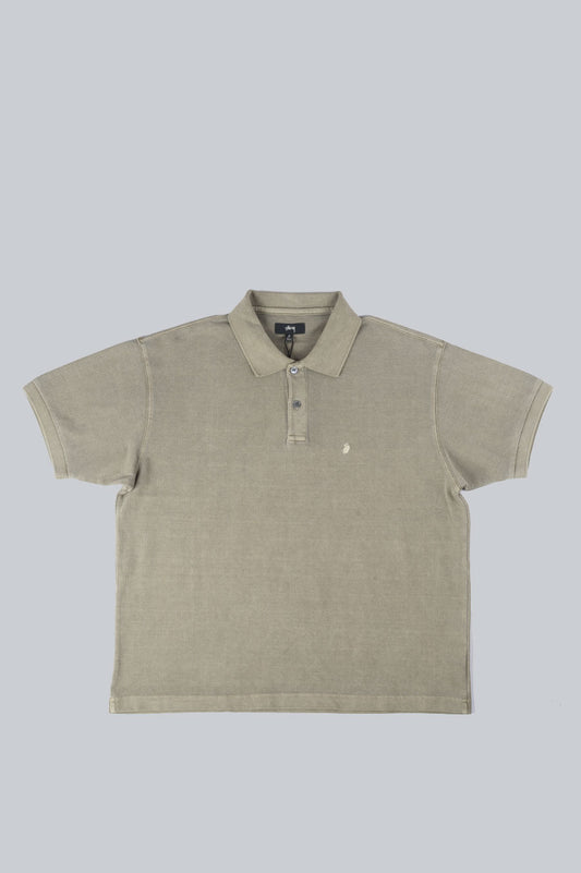 STUSSY PIGMENT DYED PIQUE POLO TAUPE