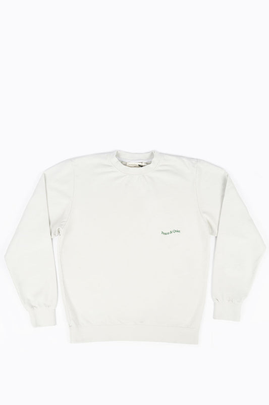 THE MUSEUM OF PEACE AND QUIET MICRO WORDMARK CREWNECK HEATHER