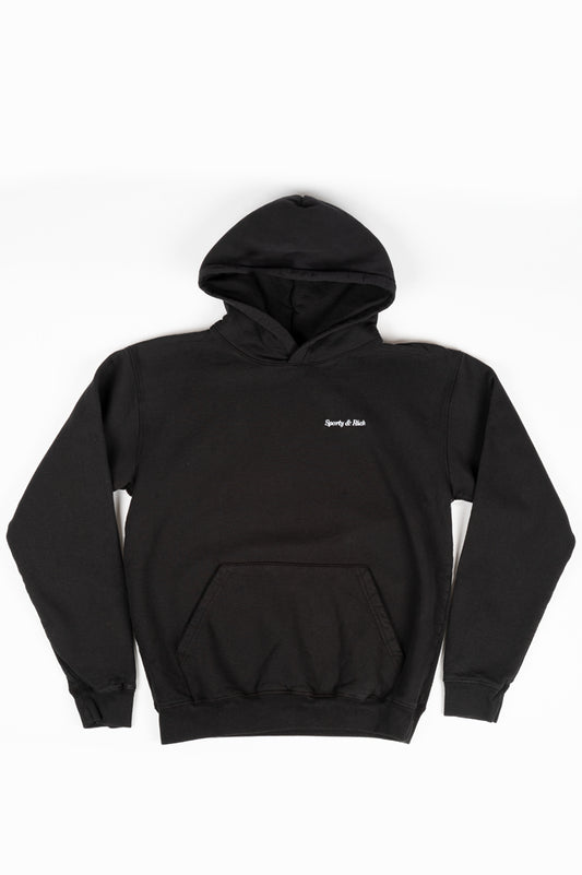 SPORTY AND RICH CLASSIC LOGO HOODIE BLACK