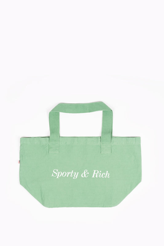 SPORTY AND RICH CLASSIC LOGO TOTE BAG PISTACHIO