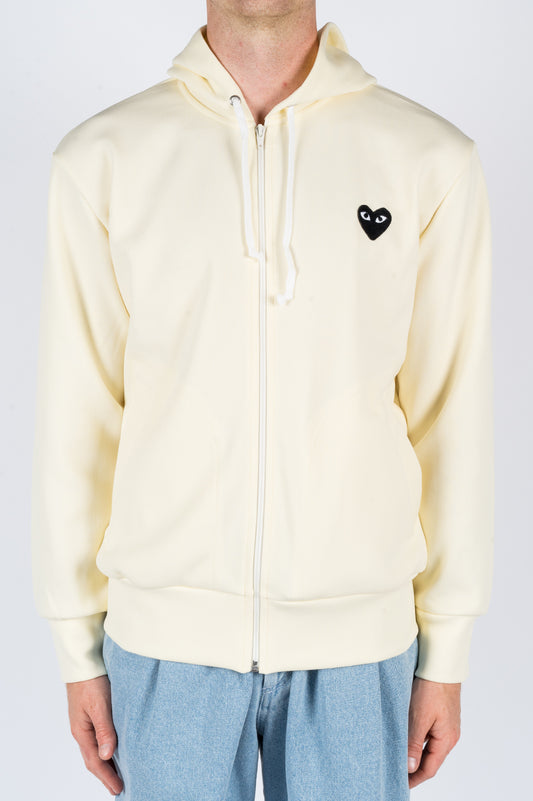COMME DES GARCONS PLAY HOODIE JACKET IVORY - BLENDS