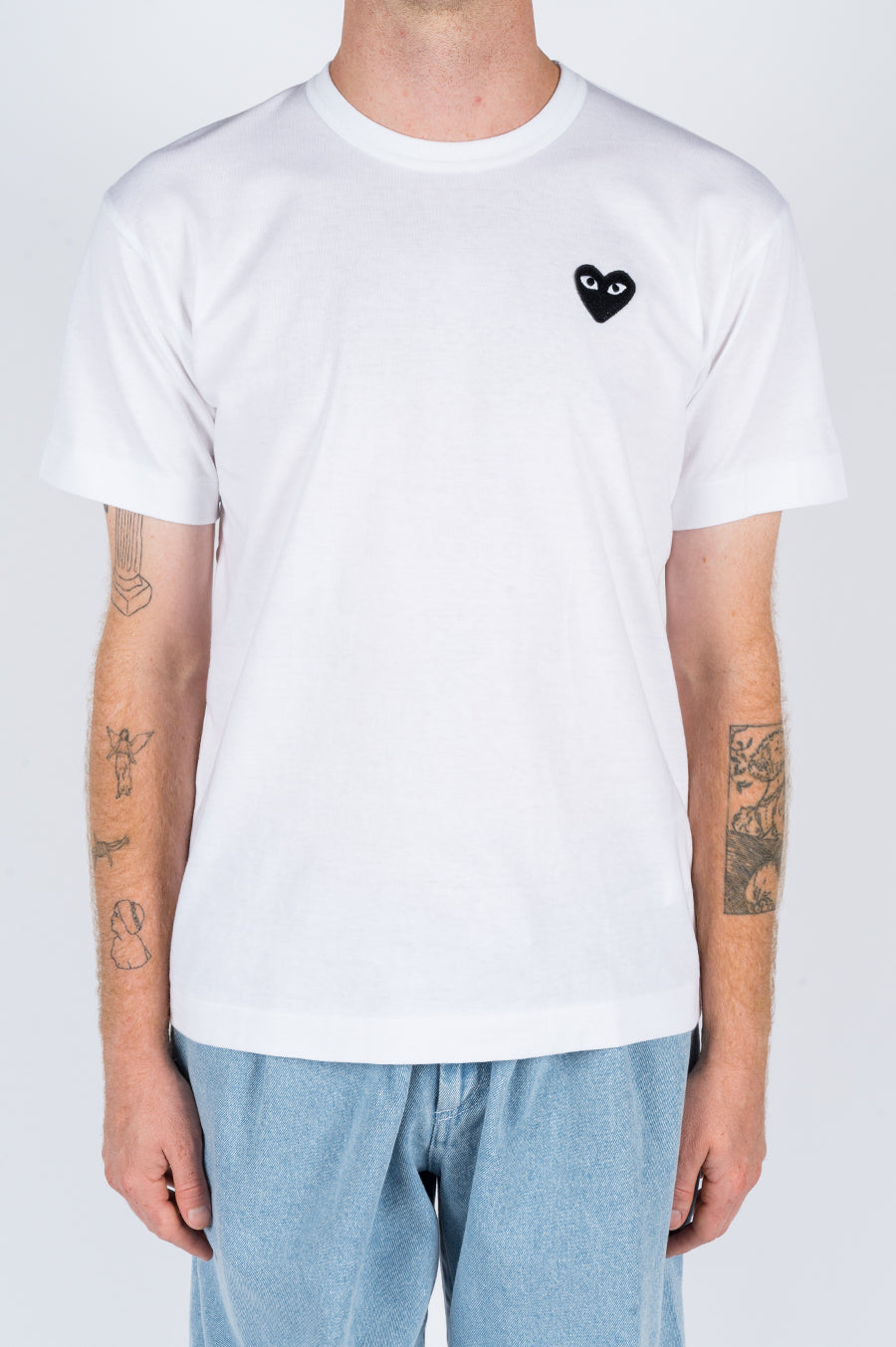 COMME DES GARCONS PLAY SS TSHIRT WHITE BLACK HEART - BLENDS