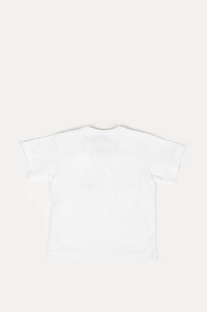 COMME DES GARCONS PLAY KIDS LOGO TEE WHITE