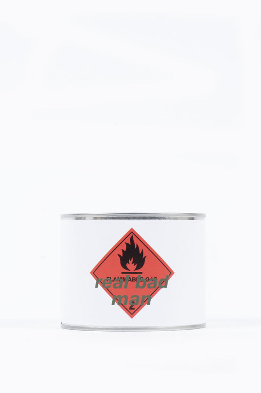 REAL BAD MAN RBM FLAMMABLE GAS CANDLE WHITE
