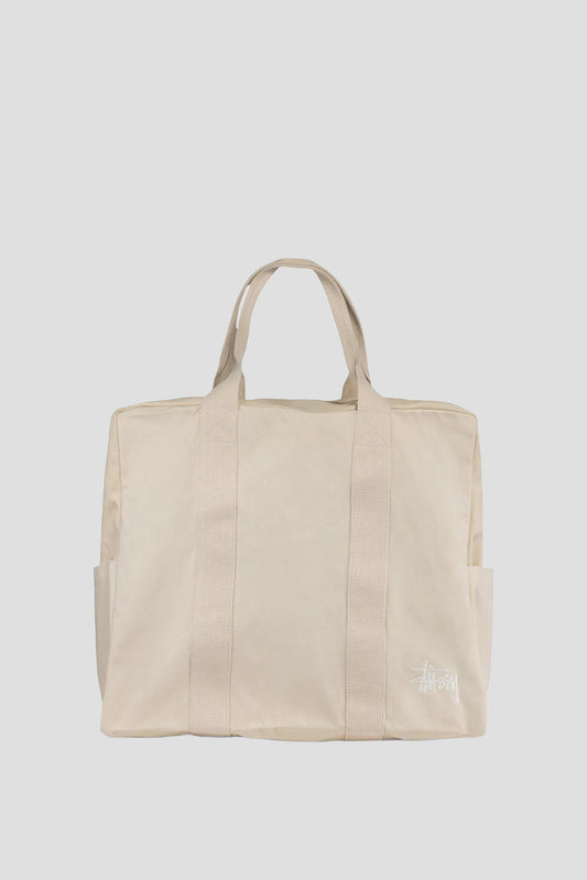 STUSSY CANVAS EXTRA LARGE TOTE BAG NATURAL