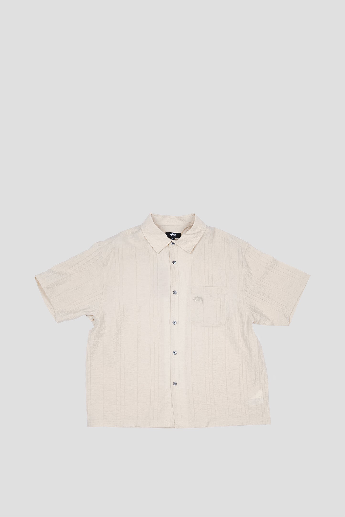 STUSSY PLEATED TEXTURED SHIRT TAN