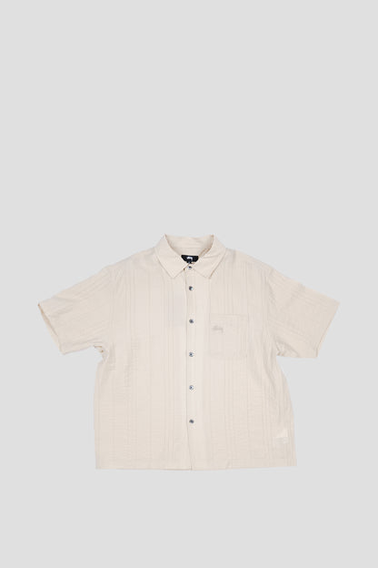 STUSSY PLEATED TEXTURED SHIRT TAN