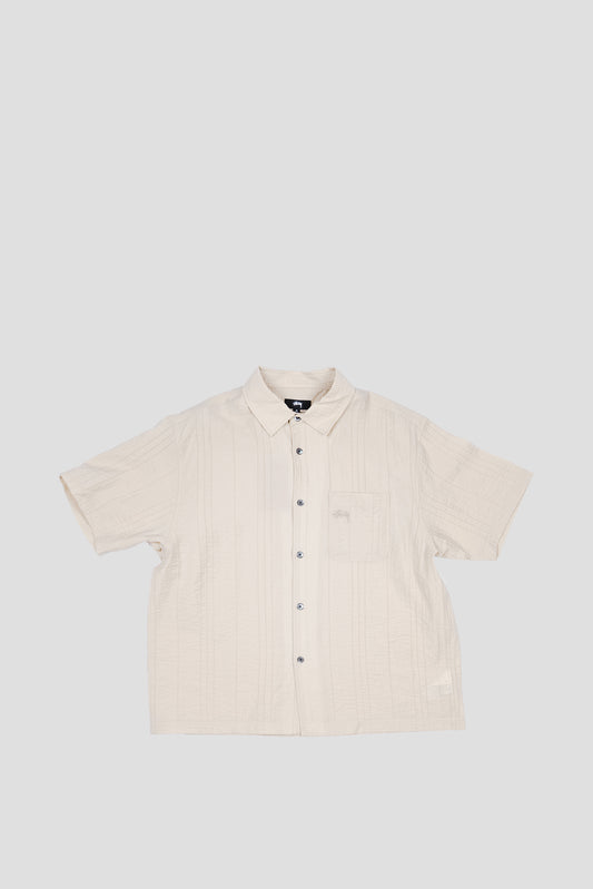 STUSSY PLEATED TEXTURED SHIRT TAN