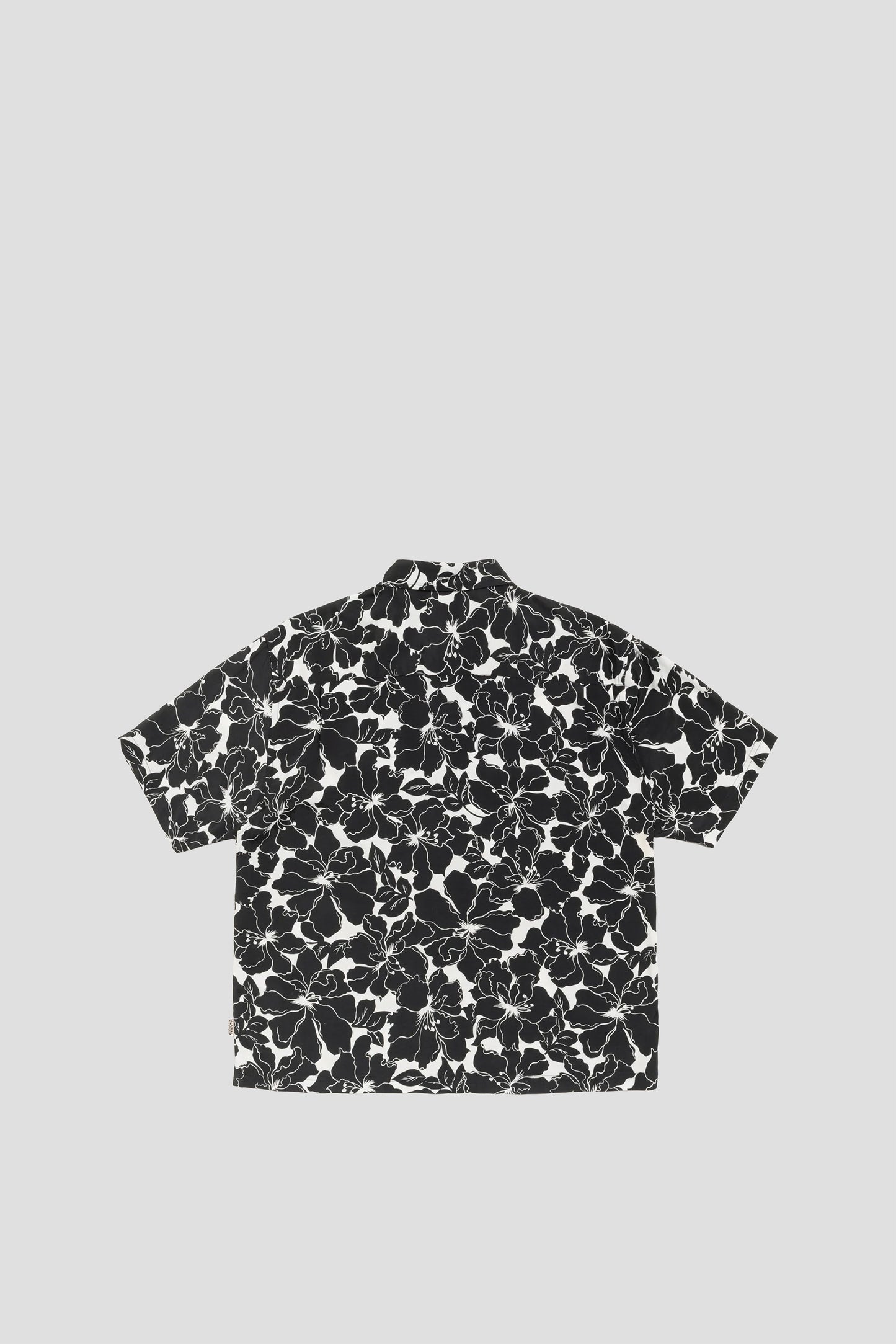 STUSSY FLORAL HAWAIIAN SHIRT BLACK