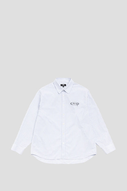 STUSSY STANDARD LOGO SHIRT BLUE STRIPE