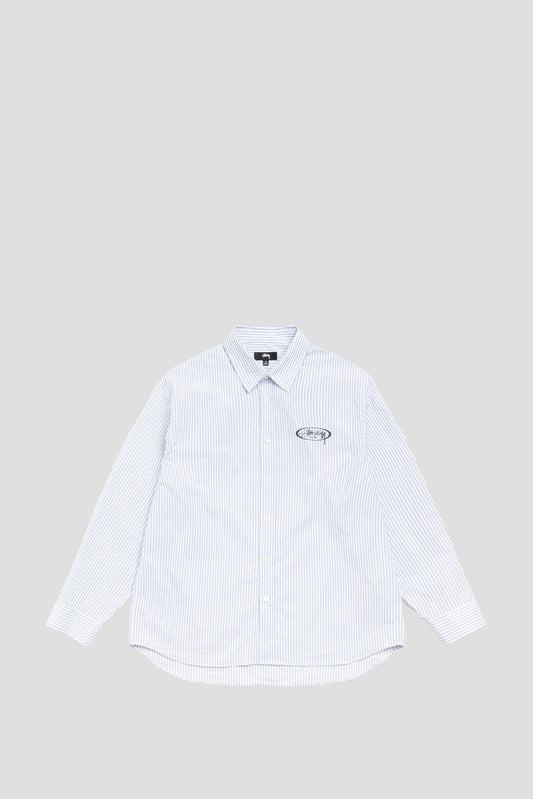 STUSSY STANDARD LOGO SHIRT BLUE STRIPE