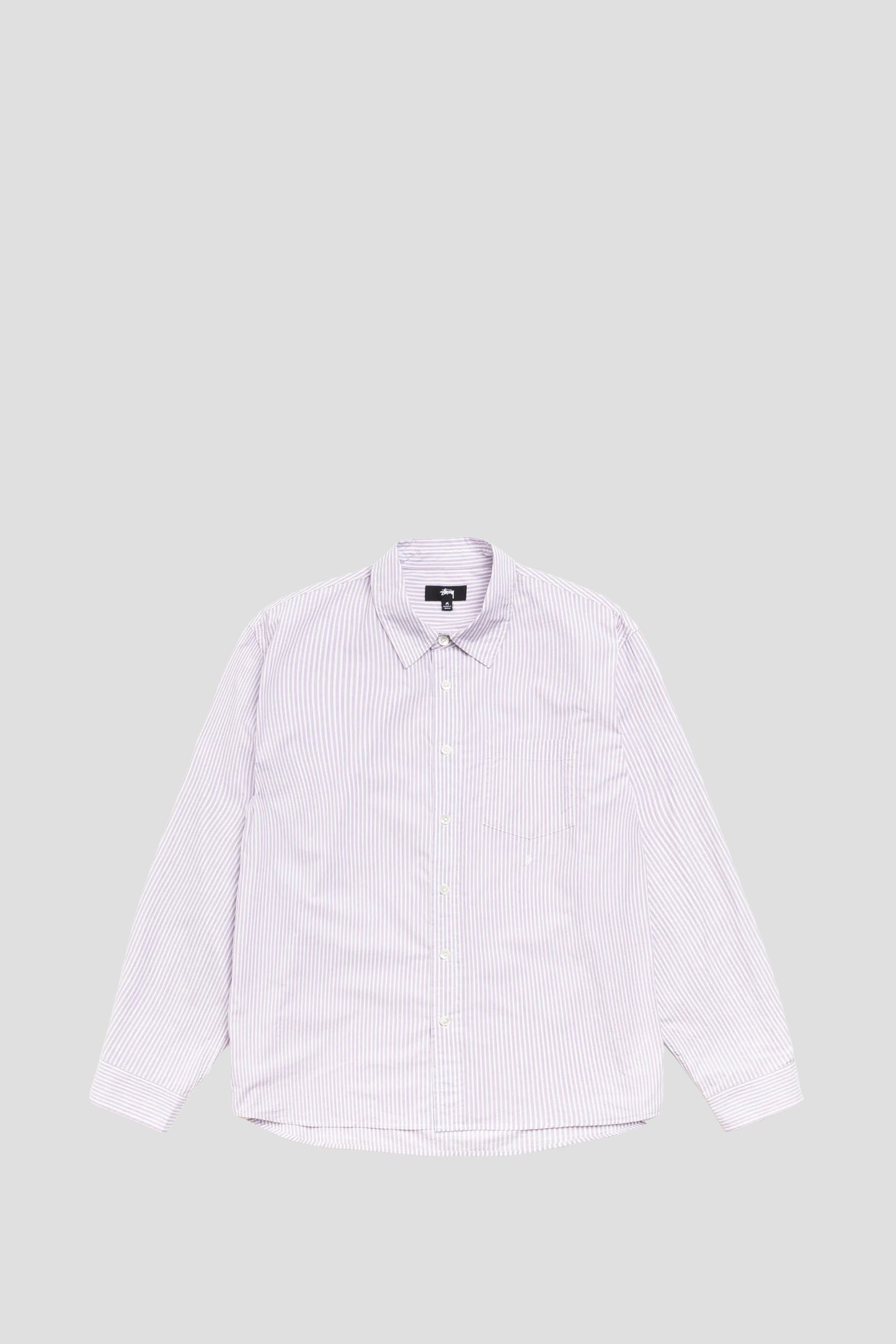 STUSSY STANDARD LONG SLEEVE SHIRT PURPLE STRIPE