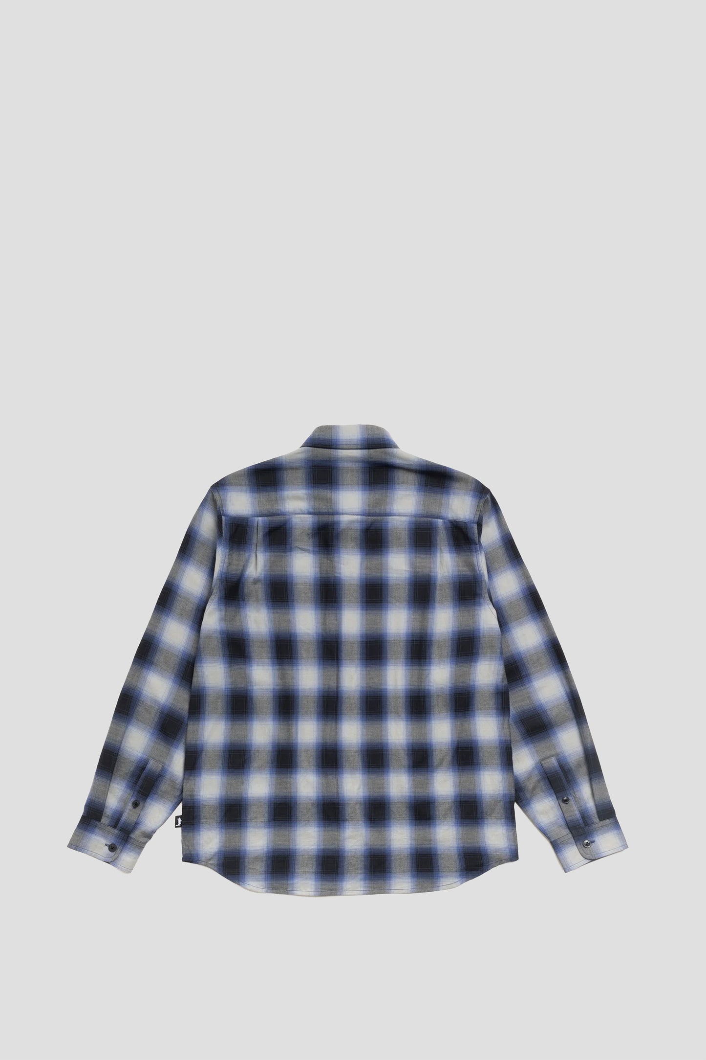 STUSSY BEACH OMBRE PLAID SHIRT BLACK