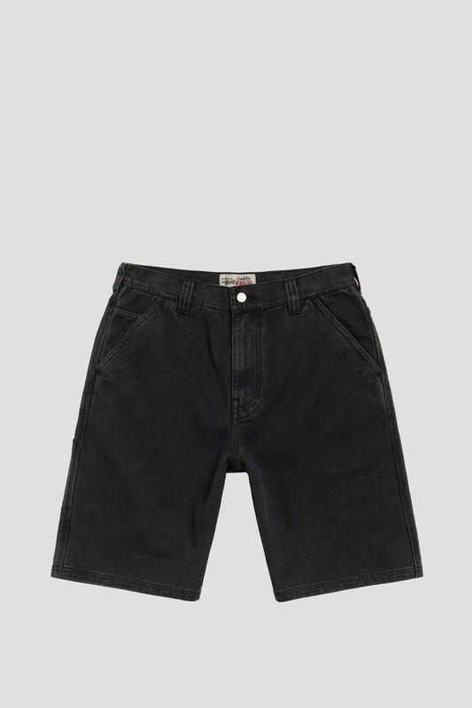 STUSSY WORK SHORT WASHED CANVAS BLACK