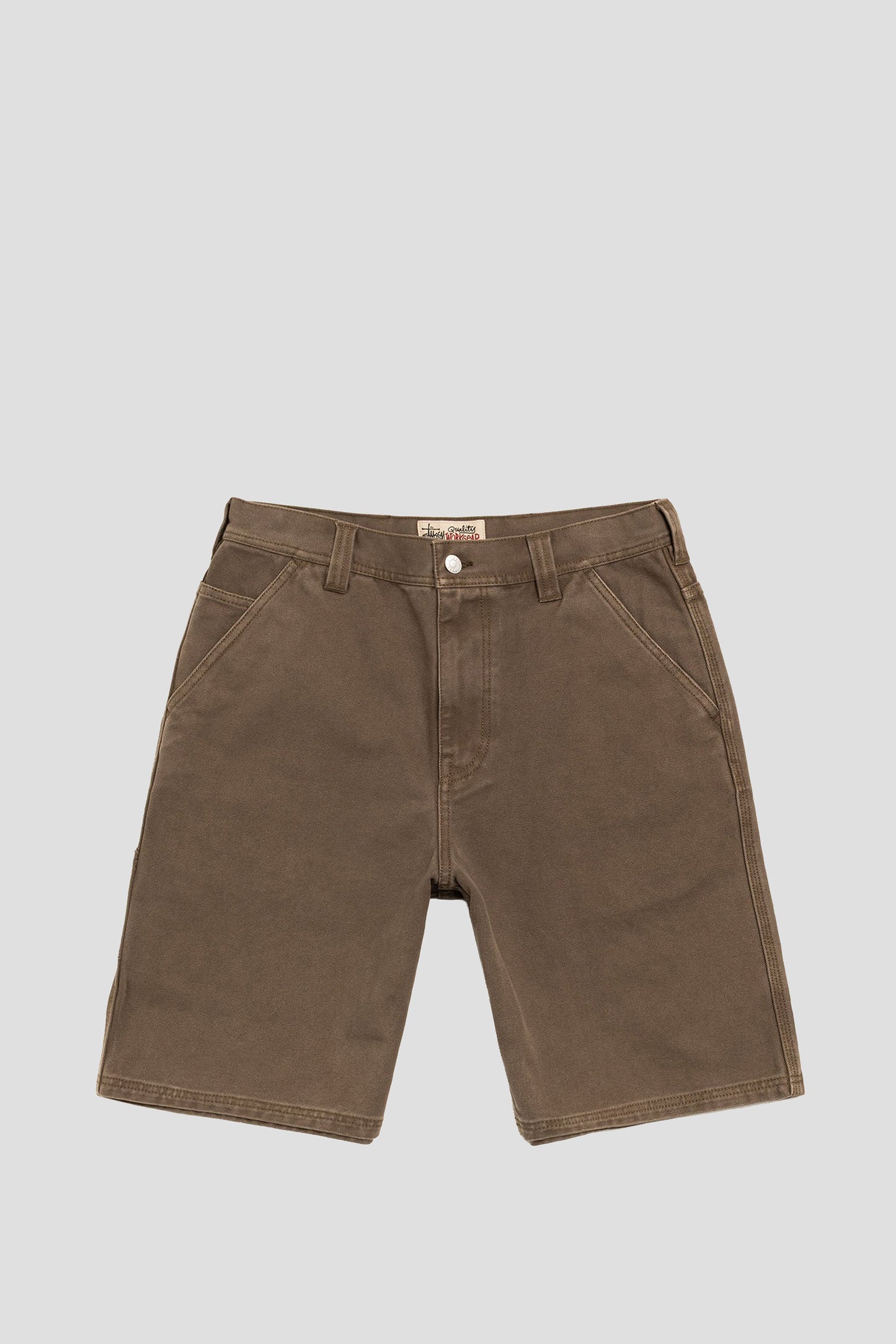 STUSSY WORK SHORT WASHED CANVAS BROWN