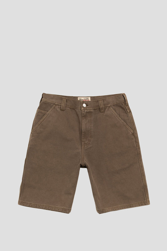 STUSSY WORK SHORT WASHED CANVAS BROWN