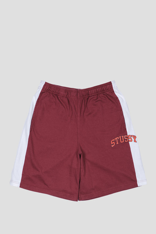 STUSSY STRIPE JERSEY SHORT BURGUNDY