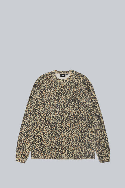 STUSSY RAGLAN THERMAL LONGSLEEVE LEOPARD
