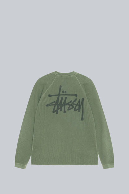 STUSSY RAGLAN THERMAL LONGSLEEVE SAGE