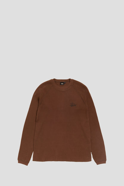 STUSSY RAGLAN THERMAL LONGSLEEVE BROWN