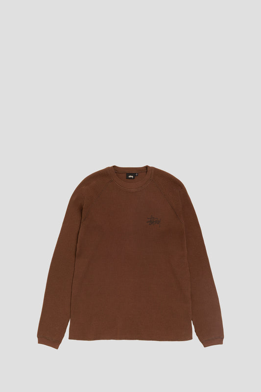 STUSSY RAGLAN THERMAL LONGSLEEVE BROWN