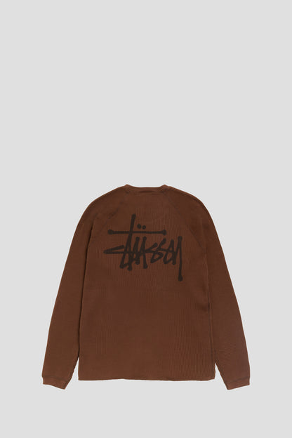 STUSSY RAGLAN THERMAL LONGSLEEVE BROWN