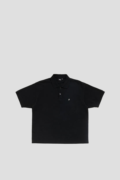 STUSSY CLASSIC PIQUE POLO BLACK