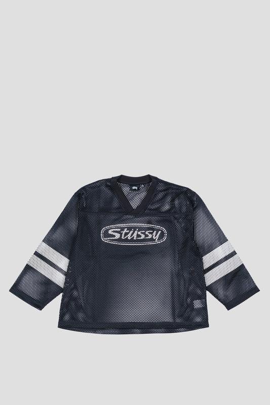 STUSSY TRUCKER TEAM JERSEY BLACK