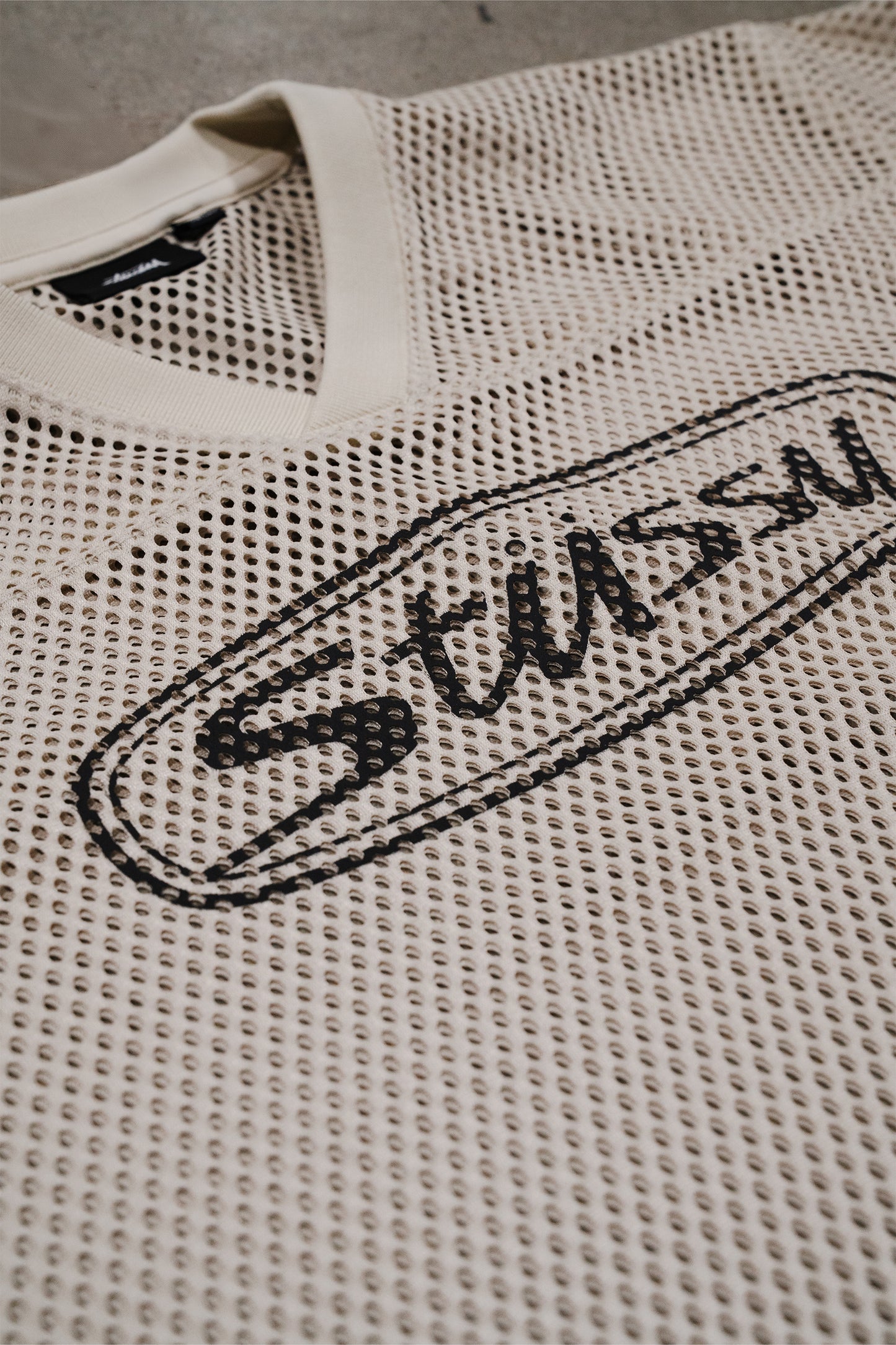 STUSSY TRUCKER TEAM JERSEY TAN