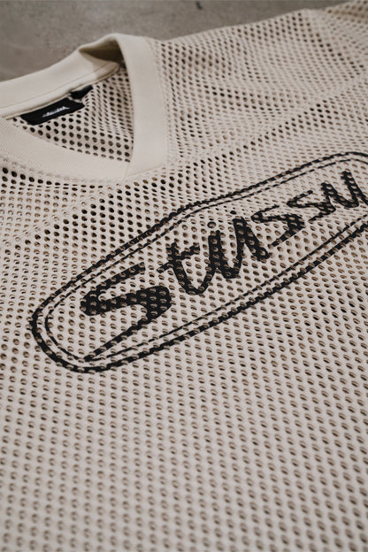 STUSSY TRUCKER TEAM JERSEY TAN