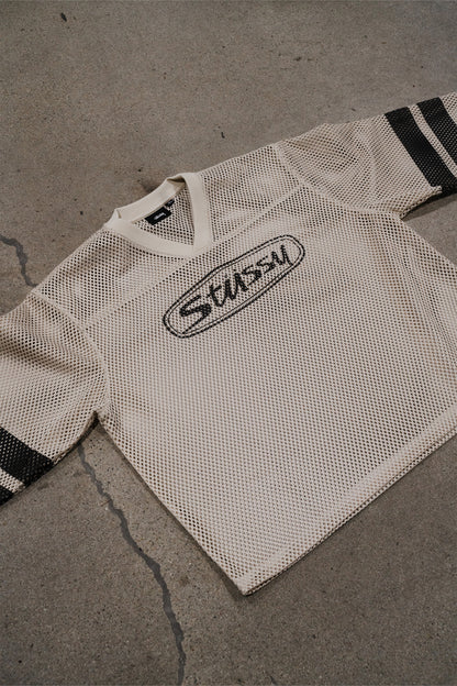 STUSSY TRUCKER TEAM JERSEY TAN
