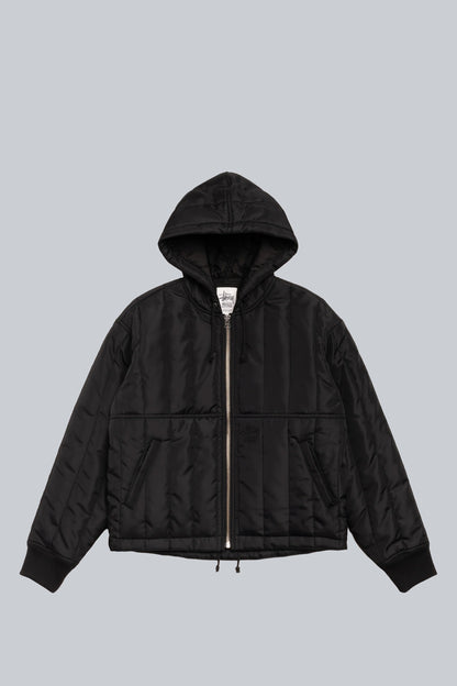 STUSSY WORK JACKET QUILTED NYLON BLACK