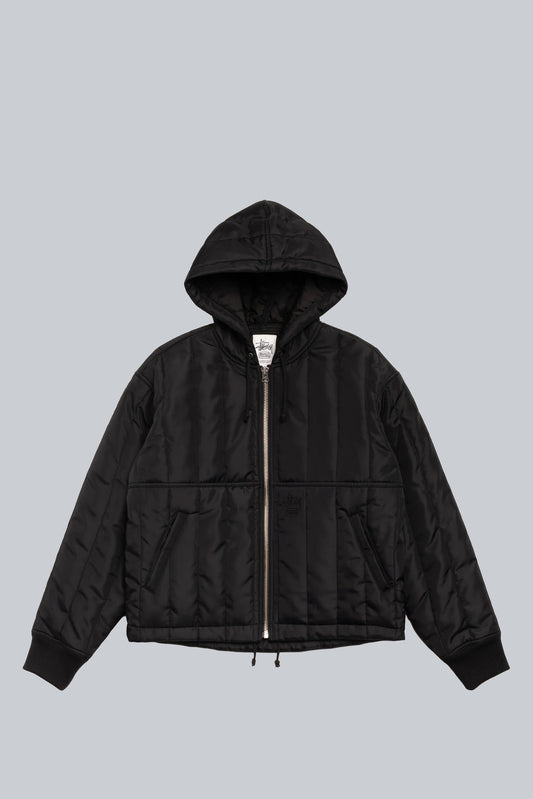 STUSSY WORK JACKET QUILTED NYLON BLACK