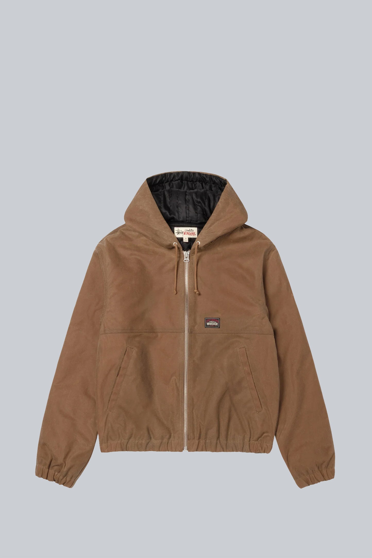 STUSSY WORK JACKET WAXED COTTON KHAKI