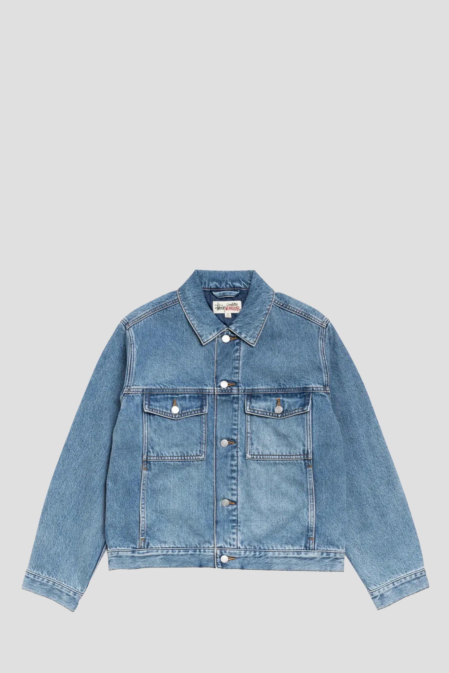STUSSY LINED TRUCKER DENIM INDIGO SONE WASH