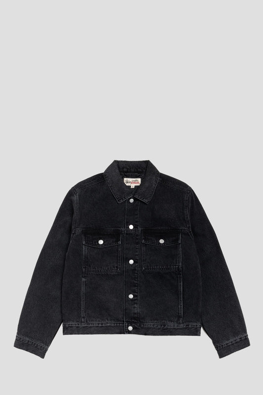STUSSY TRUCKER DENIM VINTAGE BLACK
