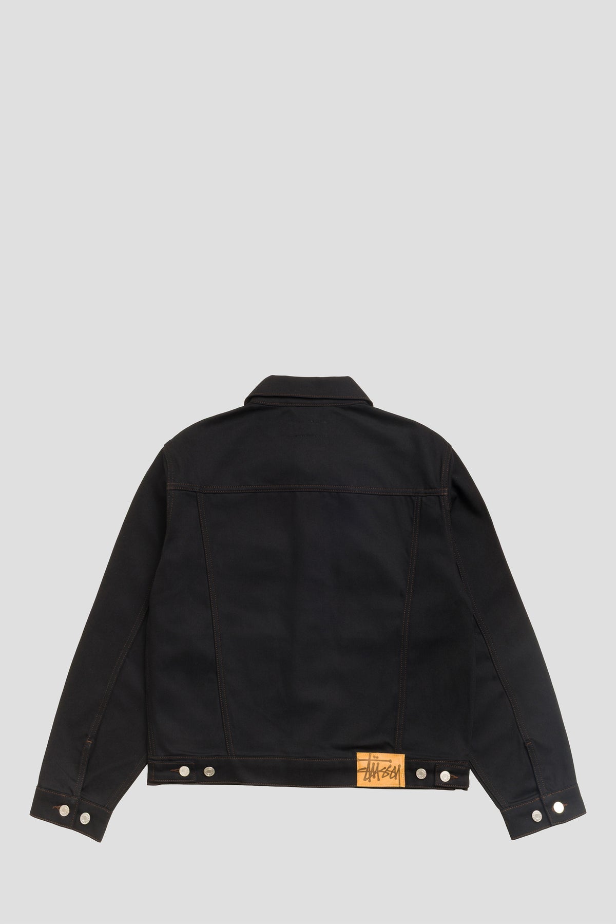 STUSSY TRUCKER DENIM RAW BLACK CONTRAST STITCH