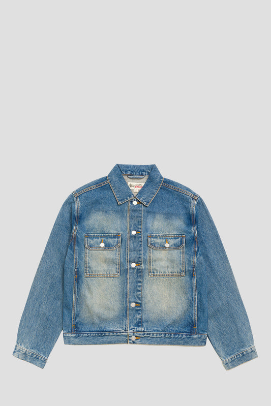 STUSSY TRUCKER DENIM DARK WASHED INDIGO