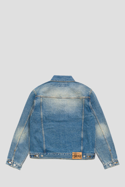 STUSSY TRUCKER DENIM DARK WASHED INDIGO
