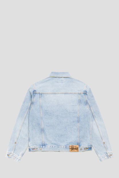 STUSSY TRUCKER DENIM LIGHT WASHED INDIGO