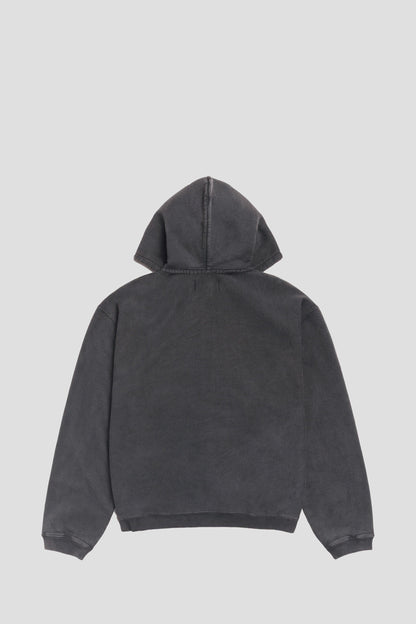 STUSSY FADED GRAPHIC ZIP HOOD WASHED BLACK