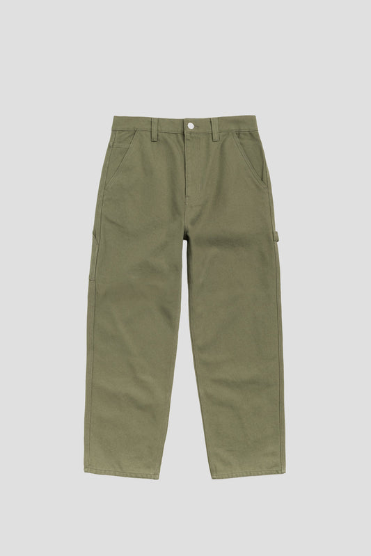 STUSSY COTTON CANVAS CARPENTER PANT OLIVE