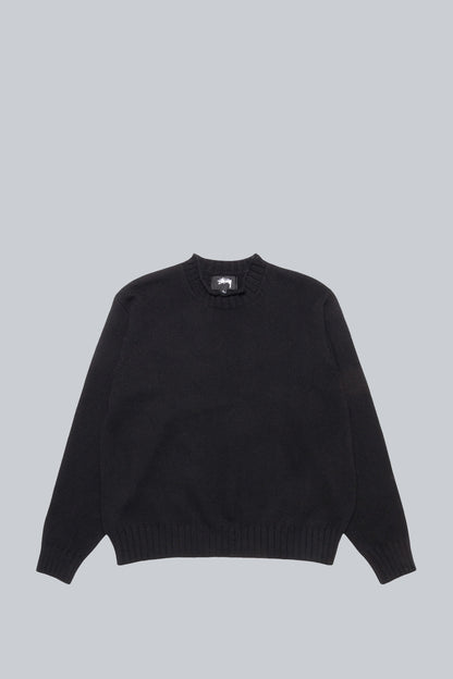 STUSSY TONAL SURFMAN MOCK NECK SWEATER BLACK